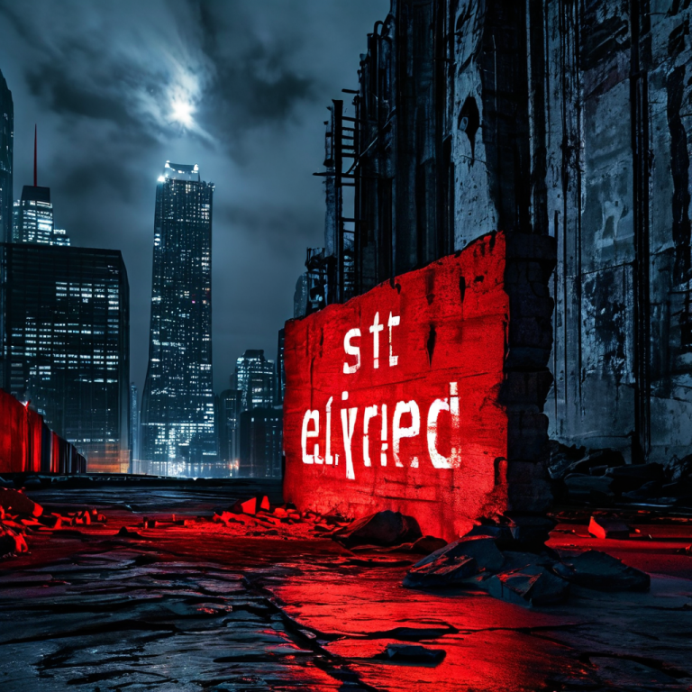 거대한 빨간색 'HTTPS 만료' 도장이 디지털 데이터 도시 위에 금 가며 깨지고, 무너지는 방화벽 사이로