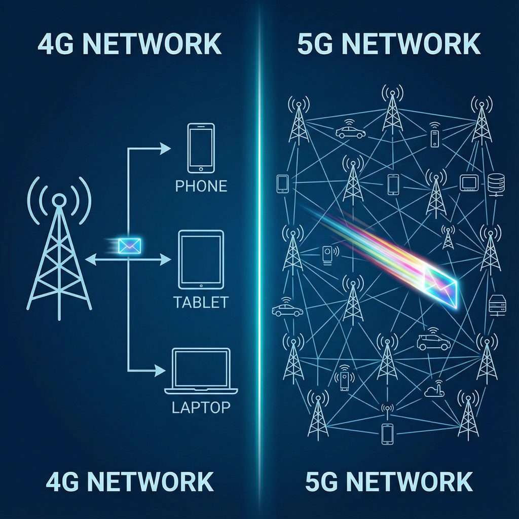 4G/5G 전환 시 속도 차이가 생기는 구조