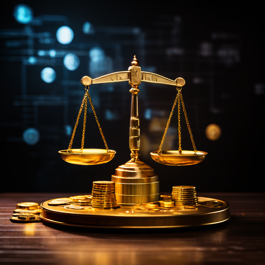 금전적 부와 디지털 데이터 가치의 균형을 저울에 비유한 이미지로, 배경에는 놓친 기회를 의미하는 흐릿한 저울이 함께 표현되어 있습니다.