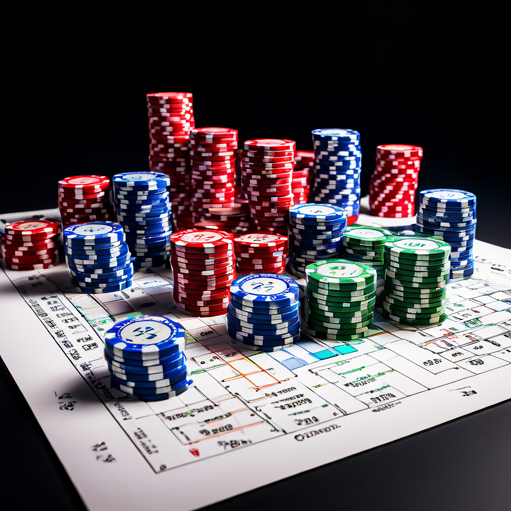 A close-up shot of a player's hand resting on a green baccarat table, with a single red chip placed apart from a neat stack of hig